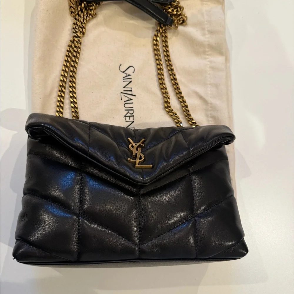 Saint Laurent Toy Puffer Bag in Quilted Lambskin, Noir, NWT - Picture 8 of 14